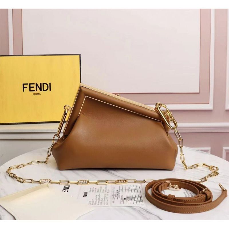 F**di first small brown leather bag