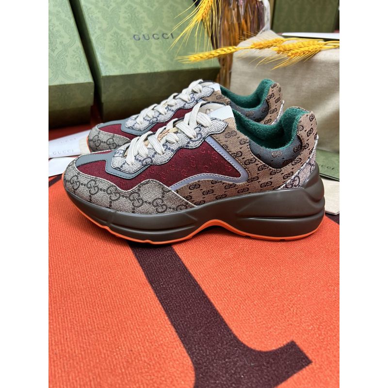 g*u*i rhyton gg-S*p*e canvas trainers  brown/beige