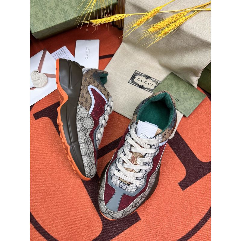 g*u*i rhyton gg-S*p*e canvas trainers  brown/beige