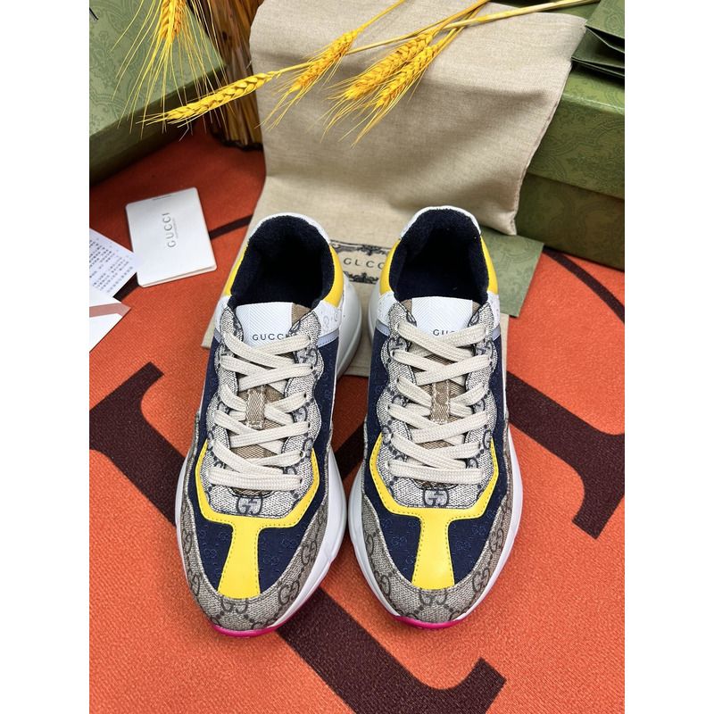 g*u*i rhyton gg-S*p*e canvas trainers   beige/blue