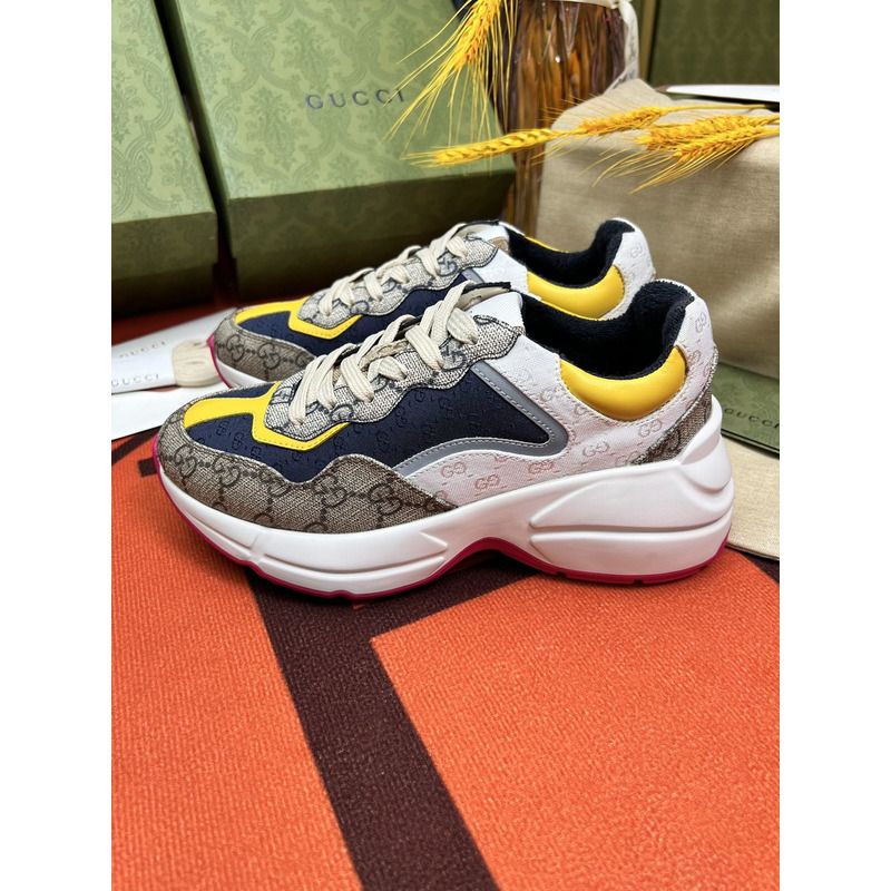 g*u*i rhyton gg-S*p*e canvas trainers   beige/blue