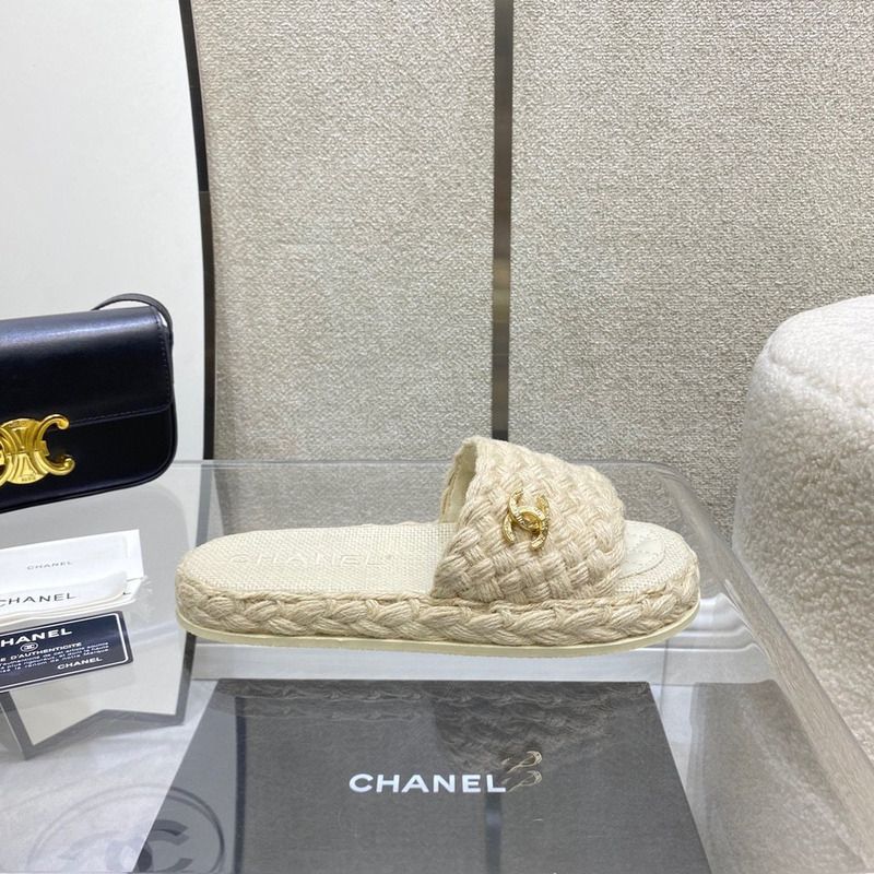 Ch*el womens slide sandals