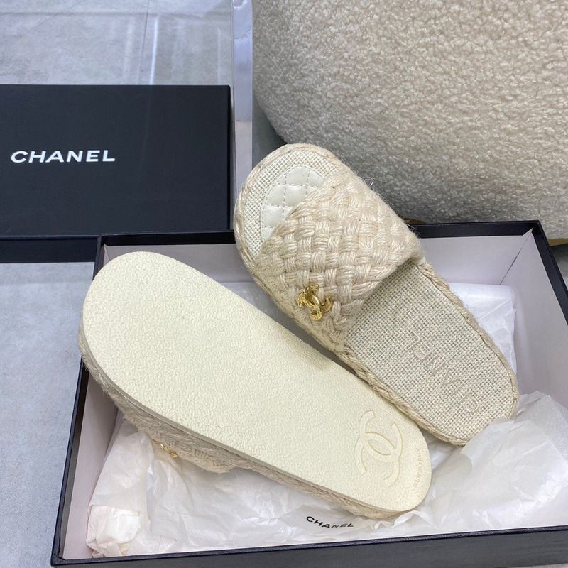 Ch*el womens slide sandals