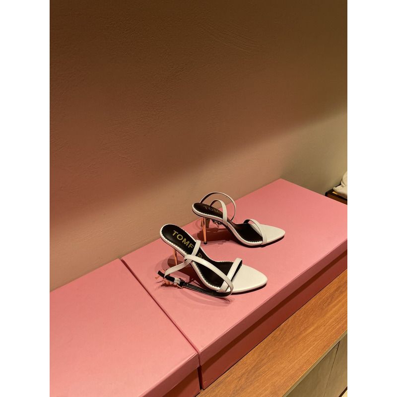 Tom Ford White PADLOCK SANDALS