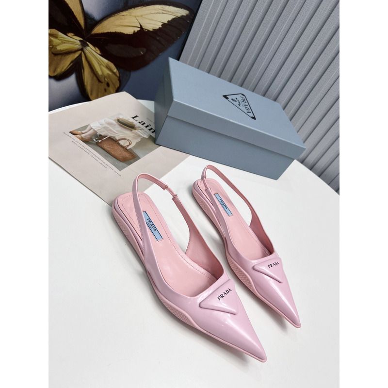 Pra*a leather flat sandals pink