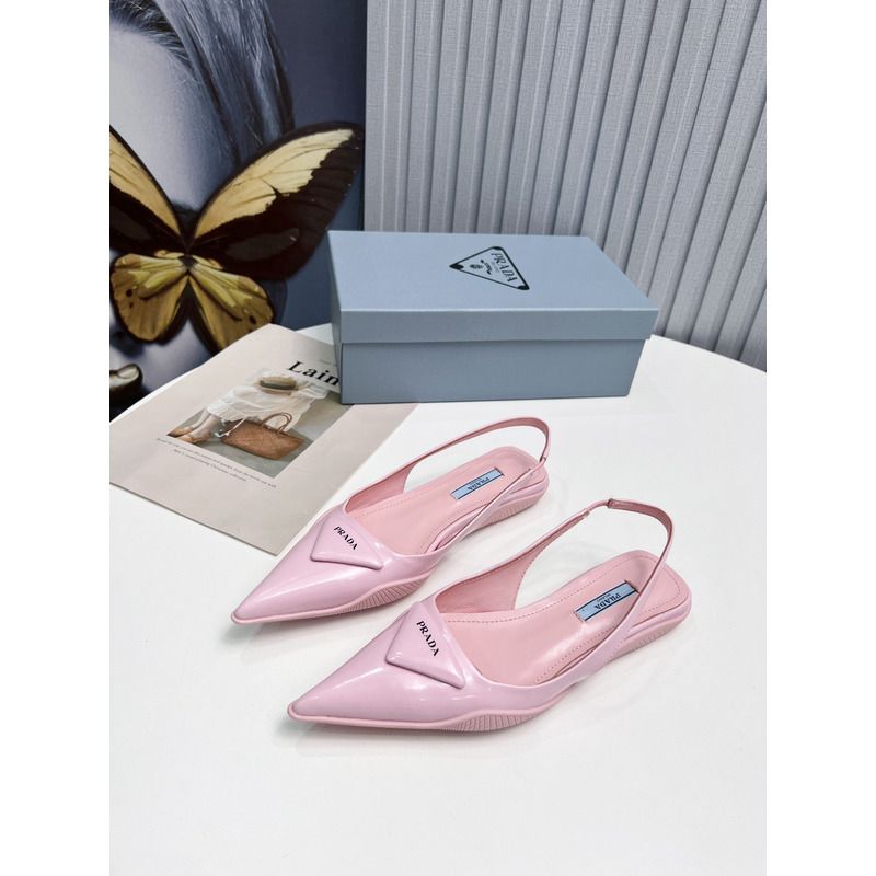 Pra*a leather flat sandals pink