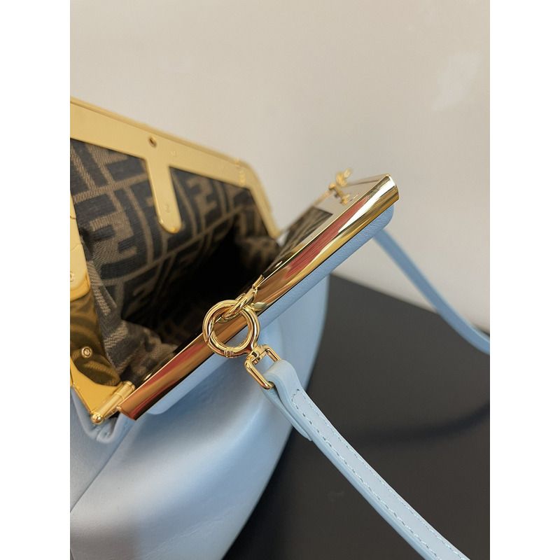 F**di first small light blue leather bag