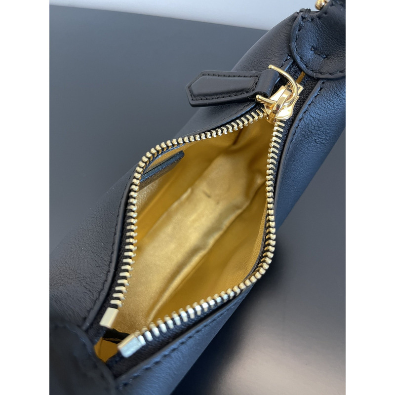 F**di graphy middle laminated leather bag black