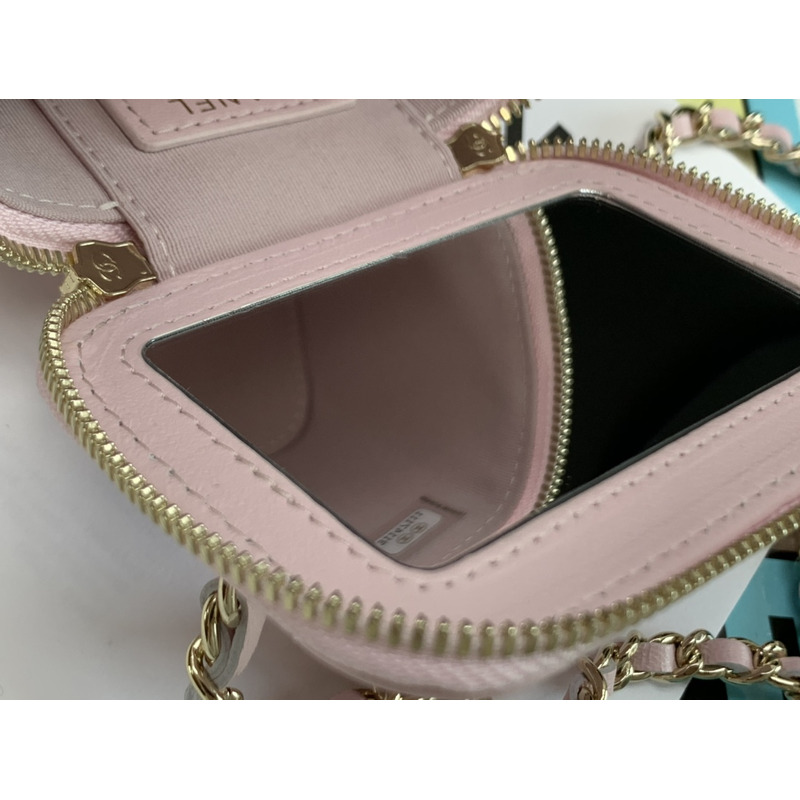 Ch*el box bag mini tote pink