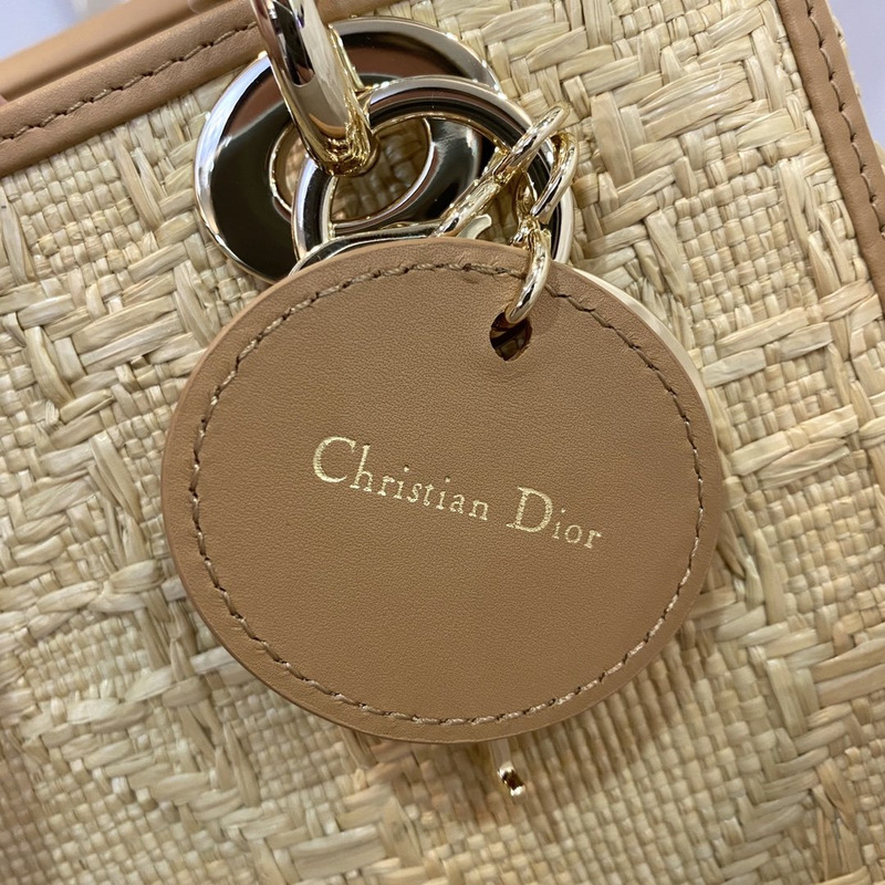 D*or medium lady D*or bag raffia cannage  24 x 20 x 11
