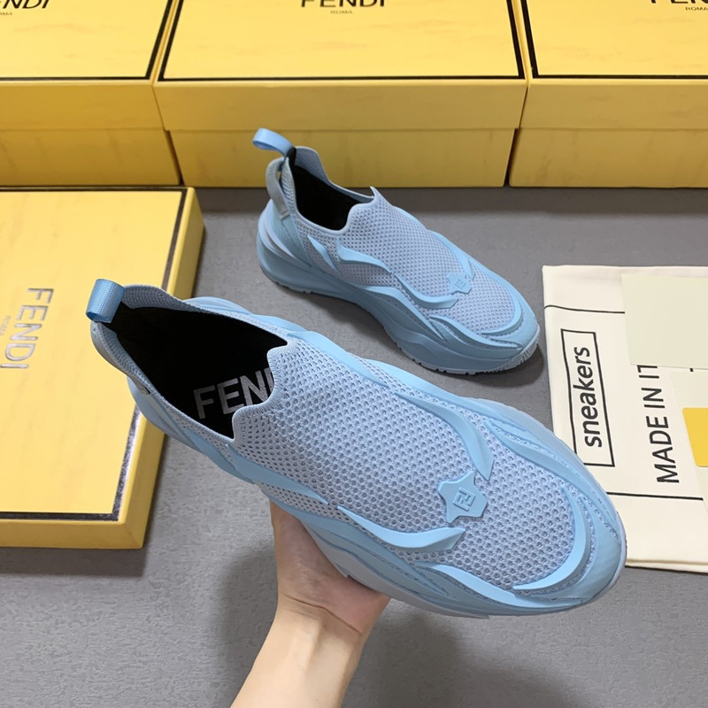 F**di flow light blue mesh running sneakers