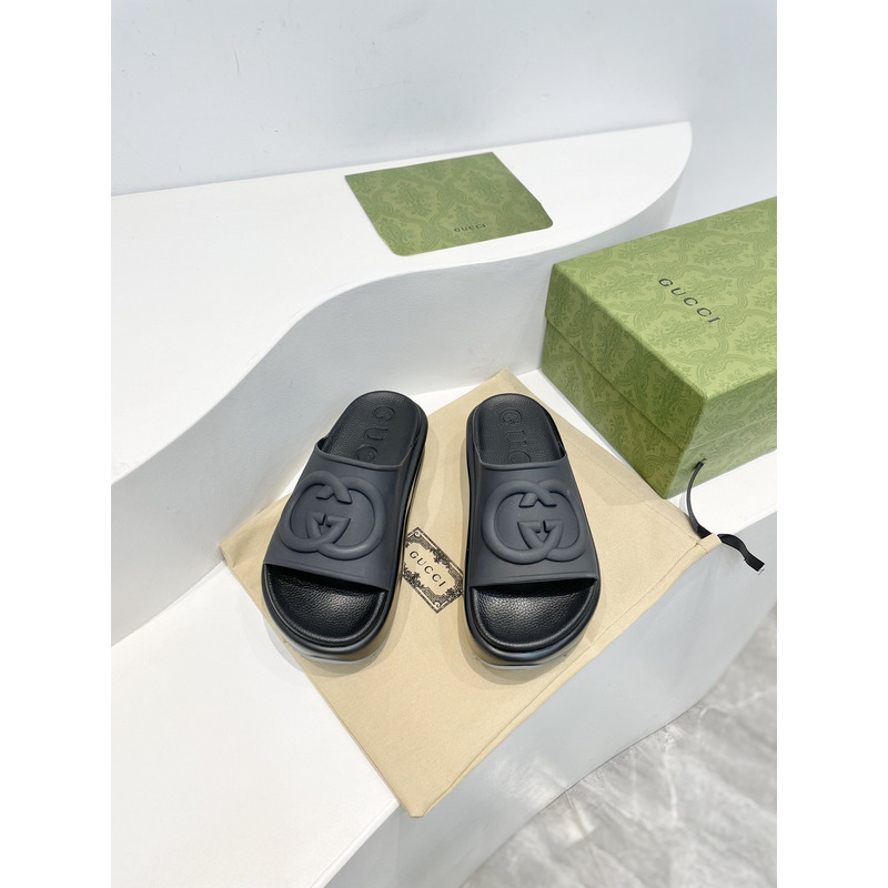 G*u*i miami interlocking g platform sandals black