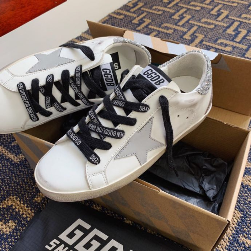 golden goose men’s S*per-star sneakers with silver star