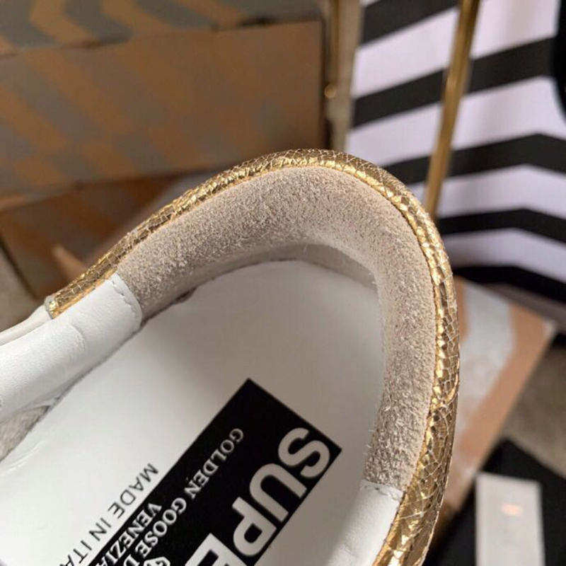 golden goose S*per-star sneakers with sliver star and golden heel tab