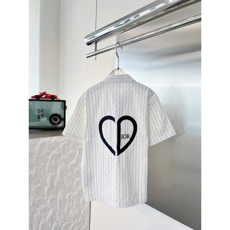 D*or heart logo short sleeve shirt & shorts 2 piece set