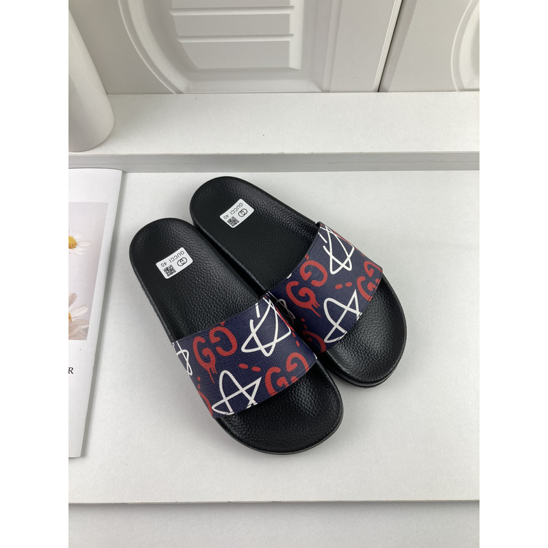 G*u*i leather ghost slide sandal