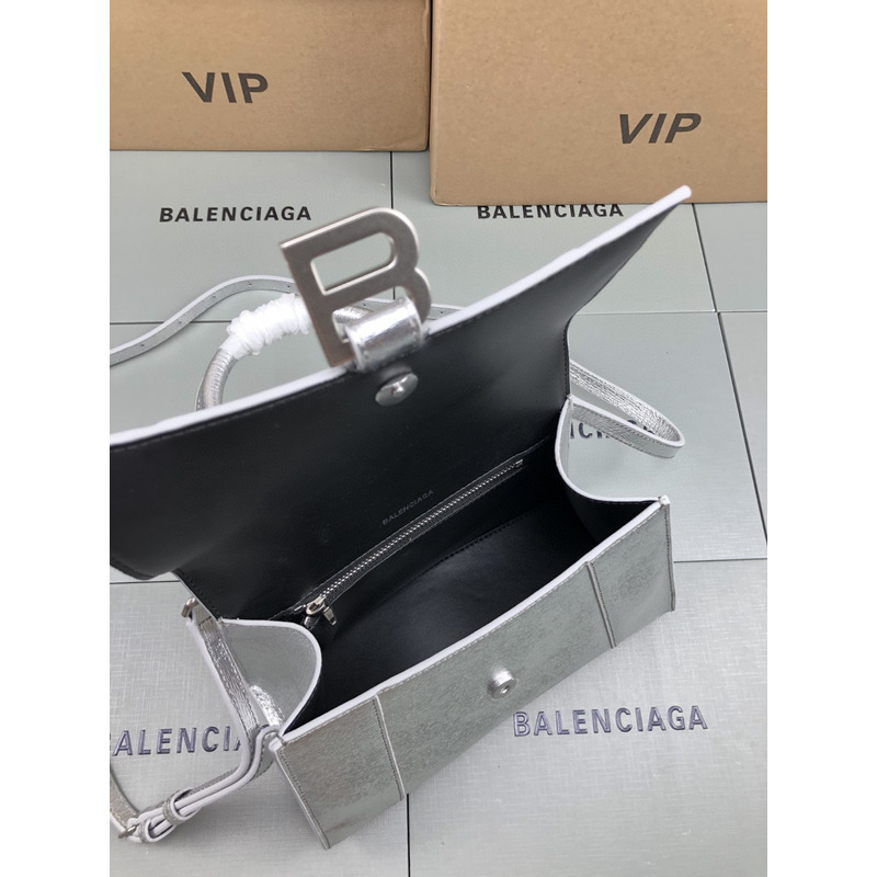 Ba*len*cia*ga hourglass bag water ripple silver