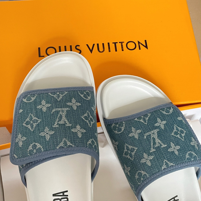 l**is V*t*n x nba monogram mules blue/white