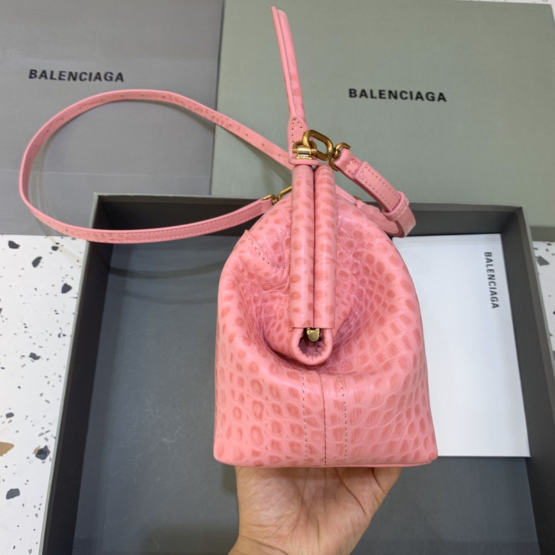 Ba*len*cia*ga crocodile-print hourglass bag
