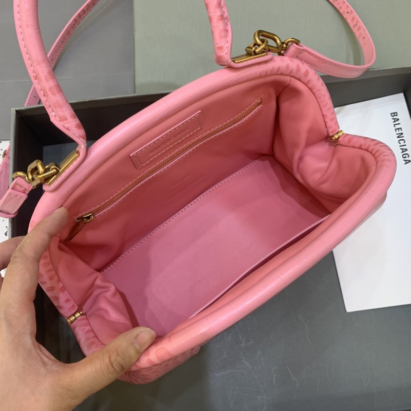 Ba*len*cia*ga crocodile-print hourglass bag