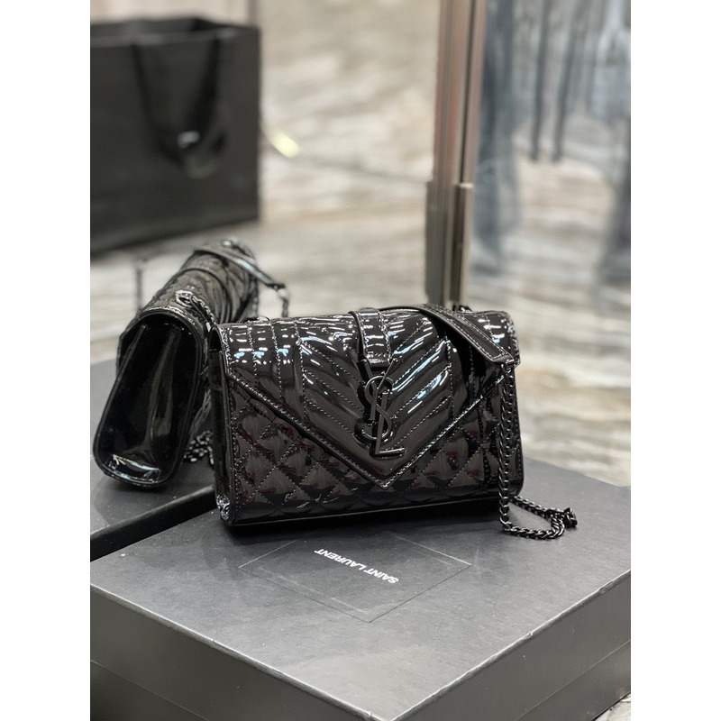 Saint Laurent Patent Leather Envelope Bag