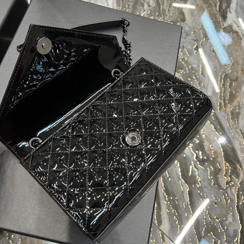 Saint Laurent Patent Leather Envelope Bag