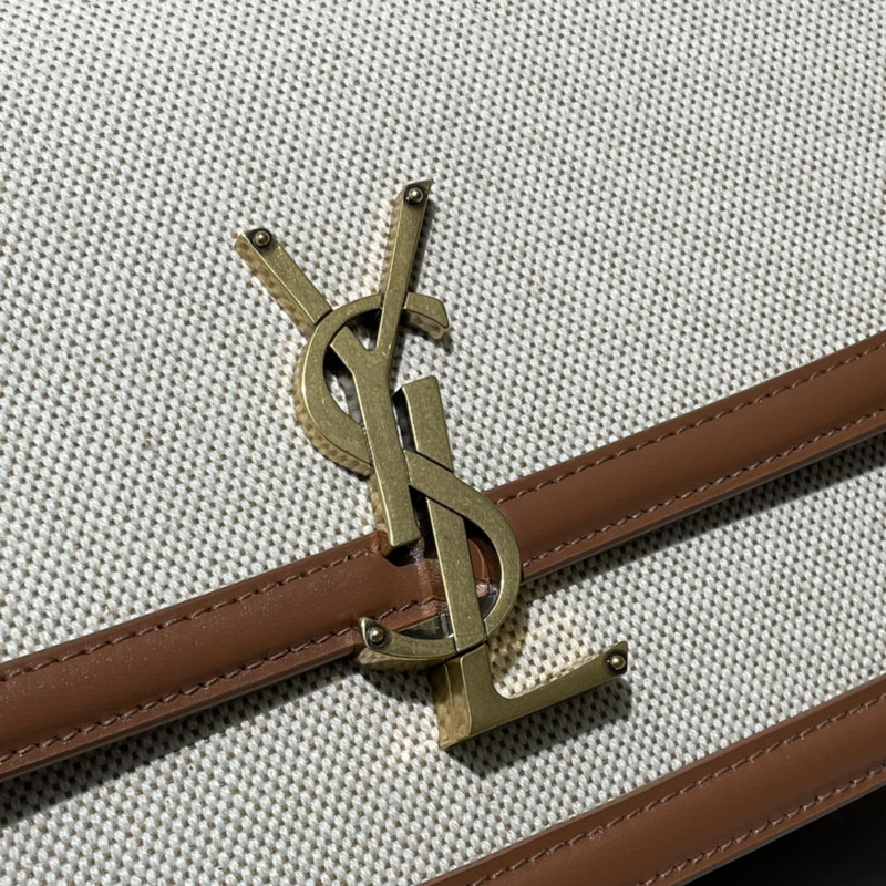 Saint Laurent M Solferino logo Shoulder Bag Brown