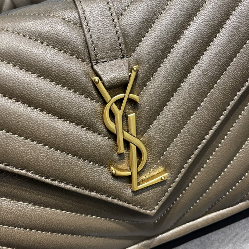 Saint Laurent Monogram College Frosted Shoulder Bag Grey