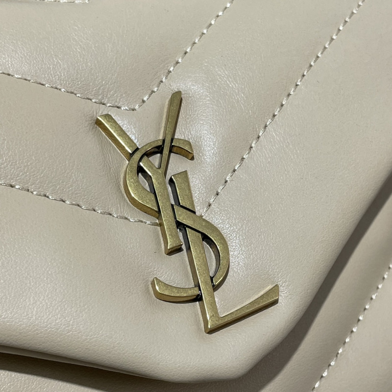 Saint Laurent Loulou Shoulder Bag Cream Yellow