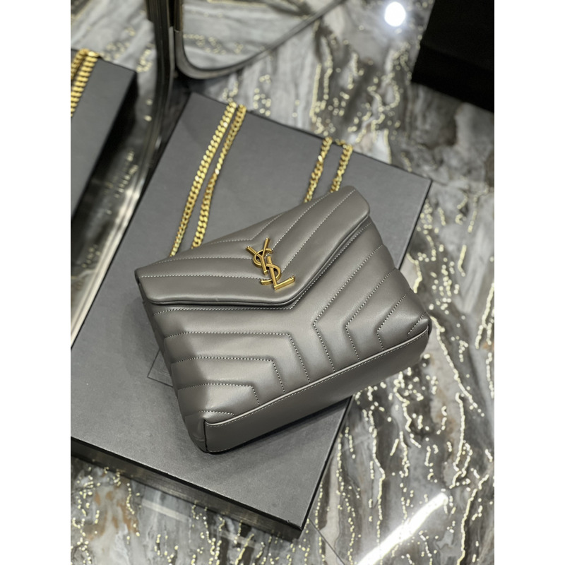 Saint Laurent Loulou Shoulder Bag Grey