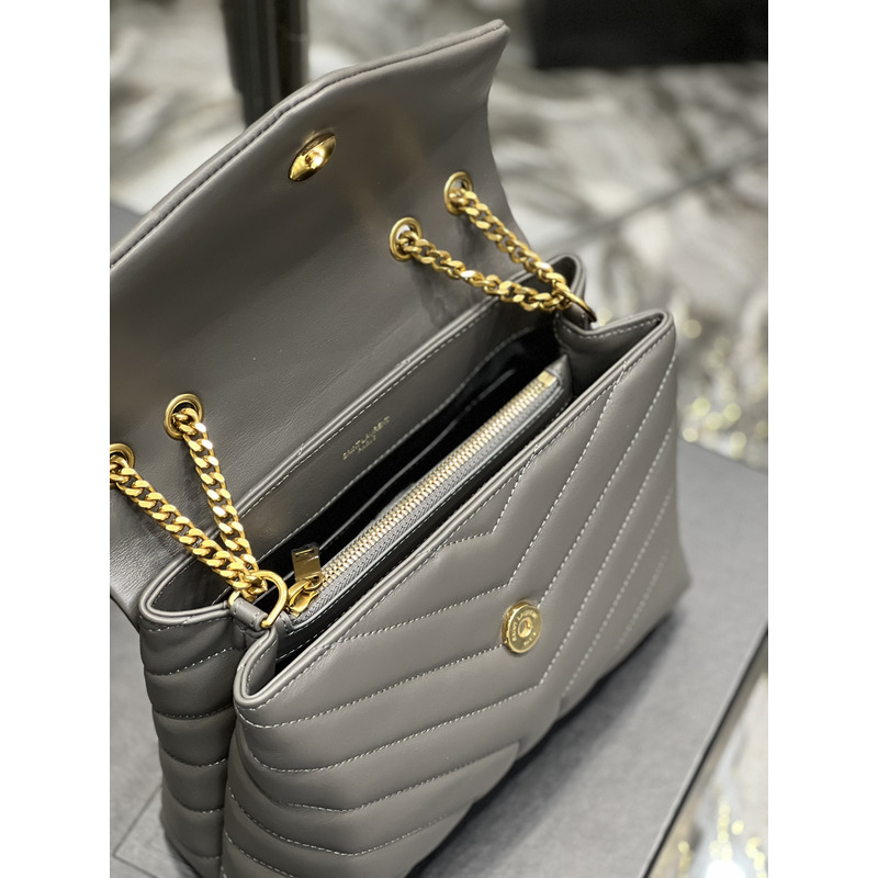 Saint Laurent Loulou Shoulder Bag Grey