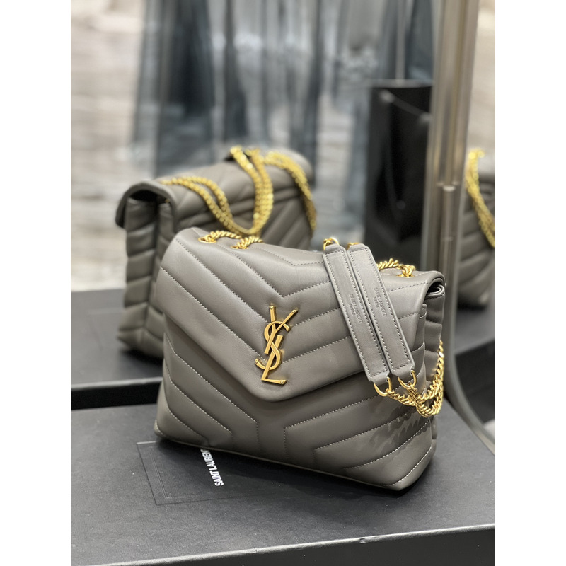 Saint Laurent Loulou Shoulder Bag Grey