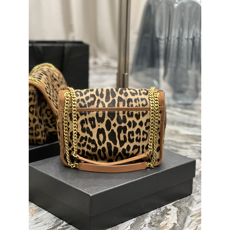 Saint Laurent Niki Leopard Print Shoulder Bag 28×20.5×8.5cm