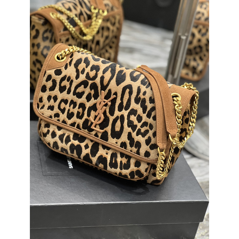 Saint Laurent Niki Leopard Print Shoulder Bag 28×20.5×8.5cm