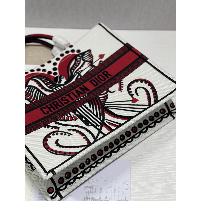 D*or ladies shopping bag graffiti tote bag 41*32cm red and white