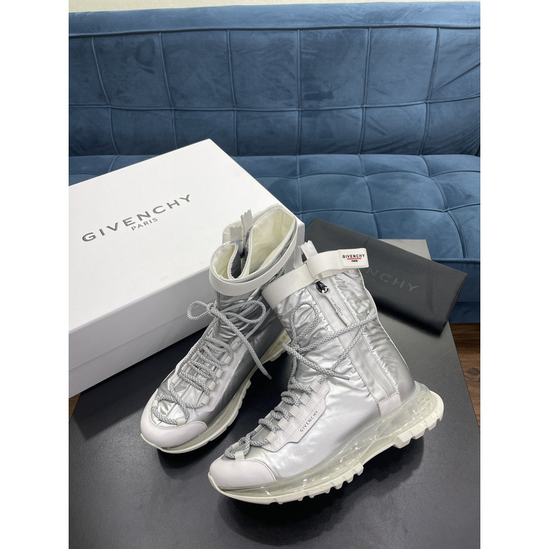 Givenchy Windproof Air Cushion Sneakers High Boots Silver