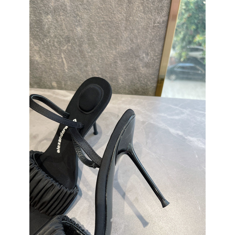 Alexander Wang Julie Scrunchie Slippers Black 10cm