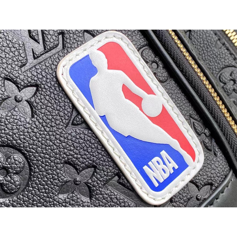 S*p*e x lv monogram nba collaboration basket rucksack leather backpack black