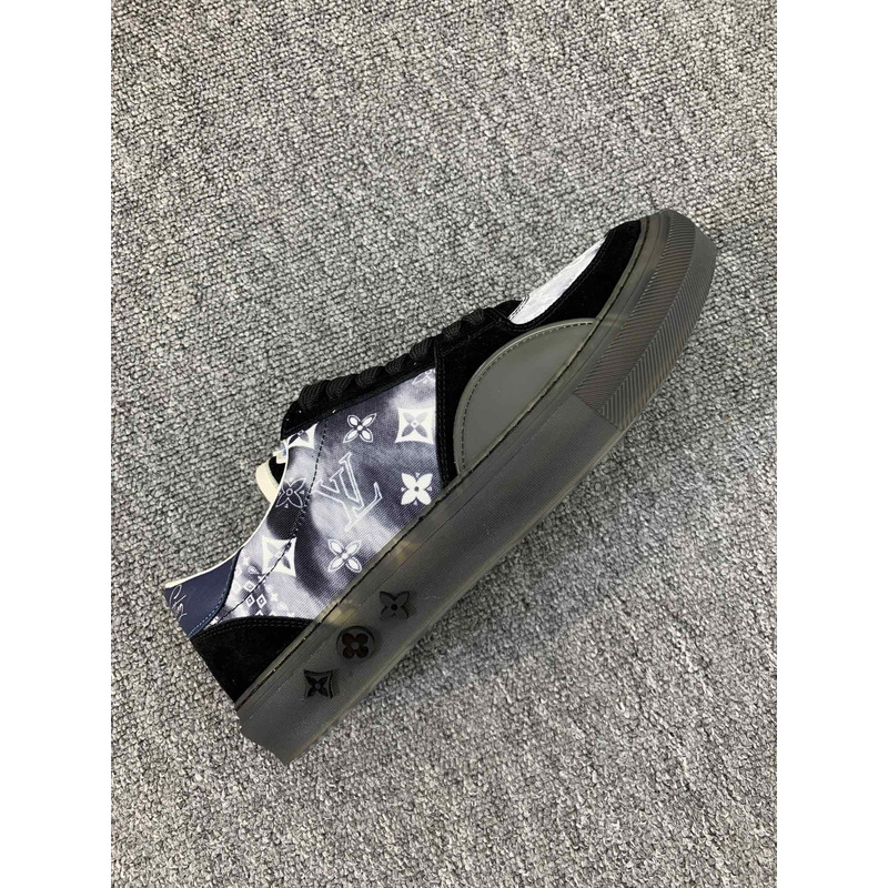 S*p*e x lv unisex lv ollie sneaker monogram canvas suede calf leather watercolor black