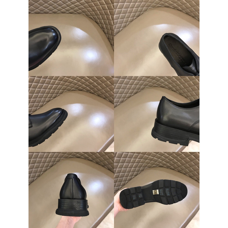 Alexander Mcqueen Slim Tread Lace-up Leather Derby Shoes