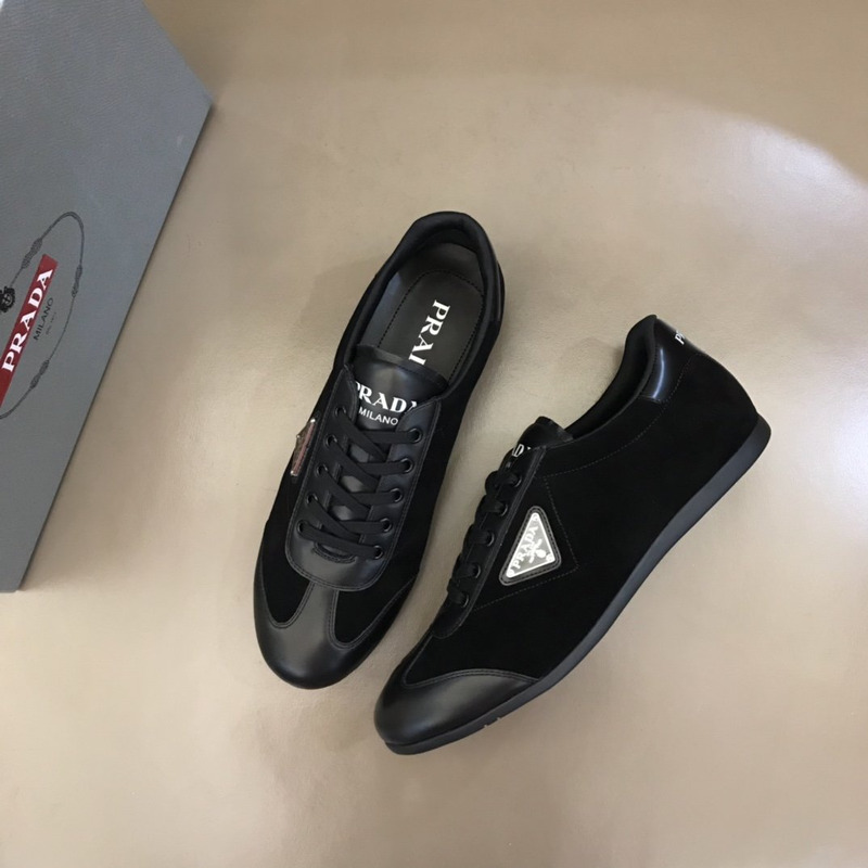 Pra*a logo lace-up sneakers black