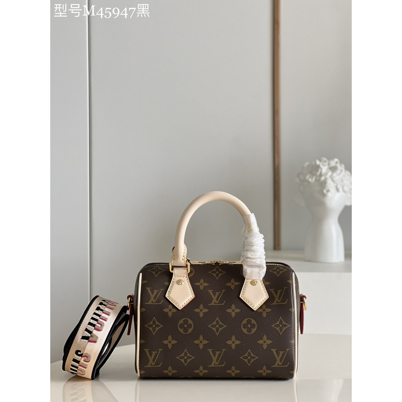 LV Speedy Bandoulière 25 Bag Black 20 x 13.5 x 11.5cm