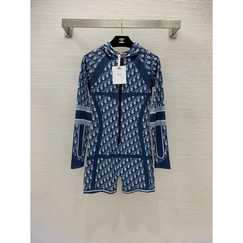 D*or bikini long sleeve one-piece swimsuit logo print