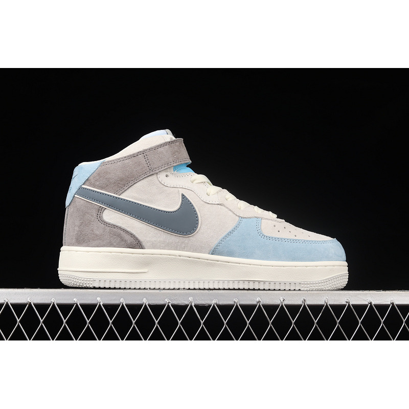 Nike Air Force 1 07 Mid Beige Light Blue Grey AL6896-559