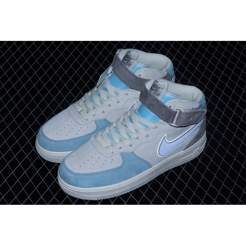 Nike Air Force 1 07 Mid Beige Light Blue Grey AL6896-559