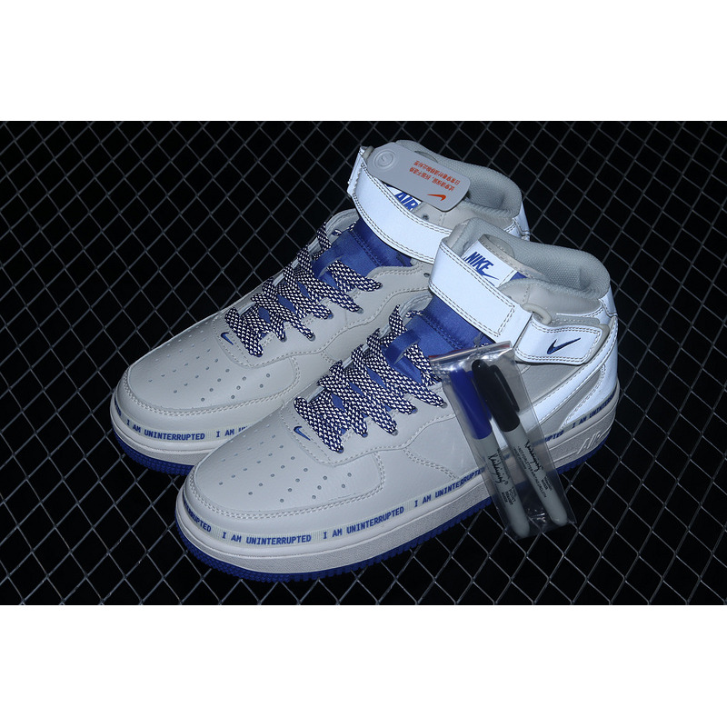 Uninterrupted x Nike Air Force 1 07 Mid White Royal Blue CT1206-600