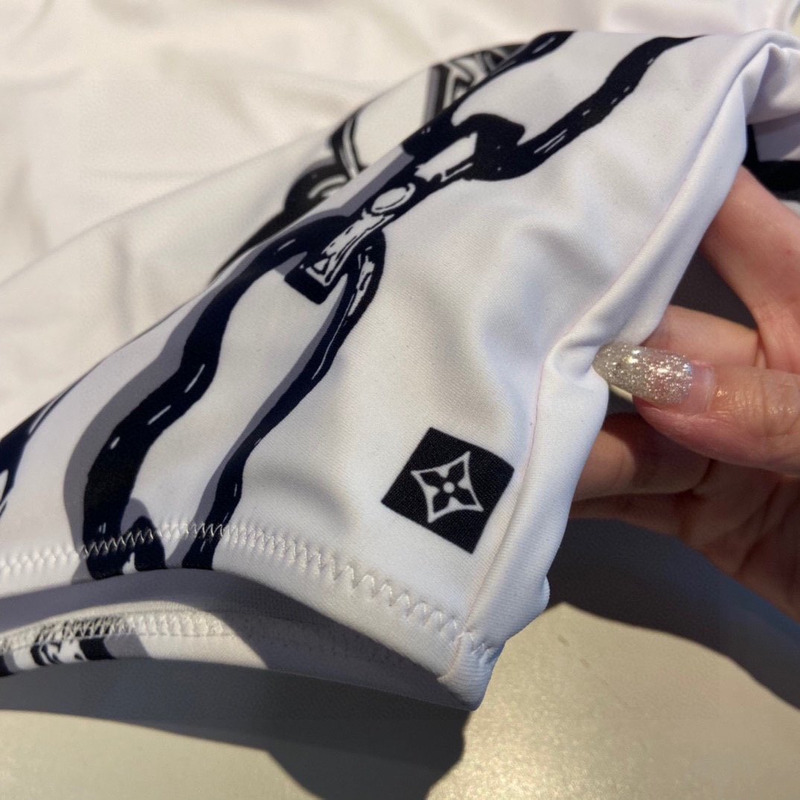 LV Chain Plain Logo Swimwear White