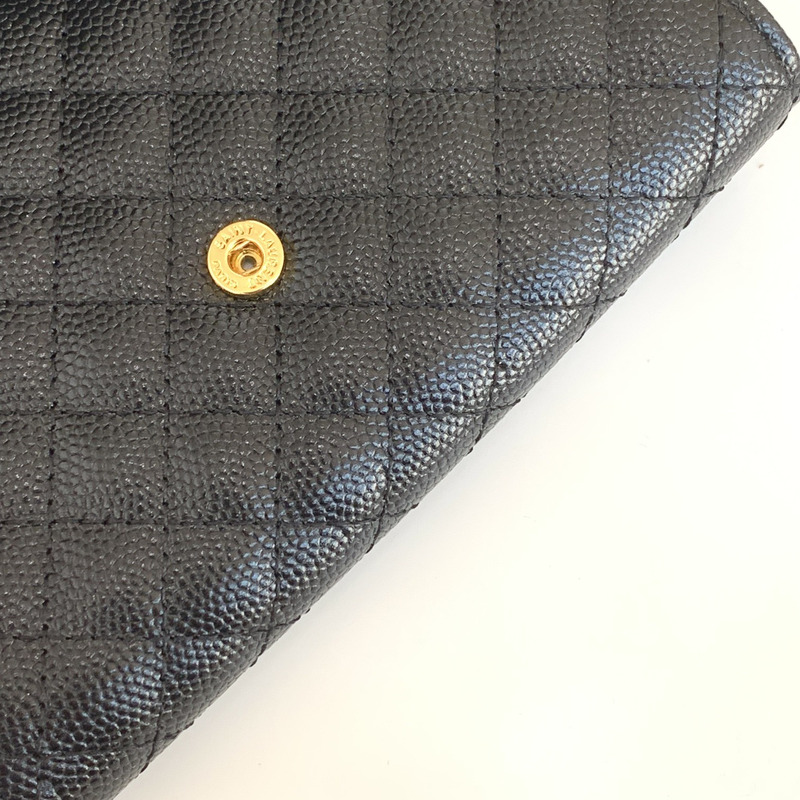 Saint Laurent Envelope Leather Wallet Black
