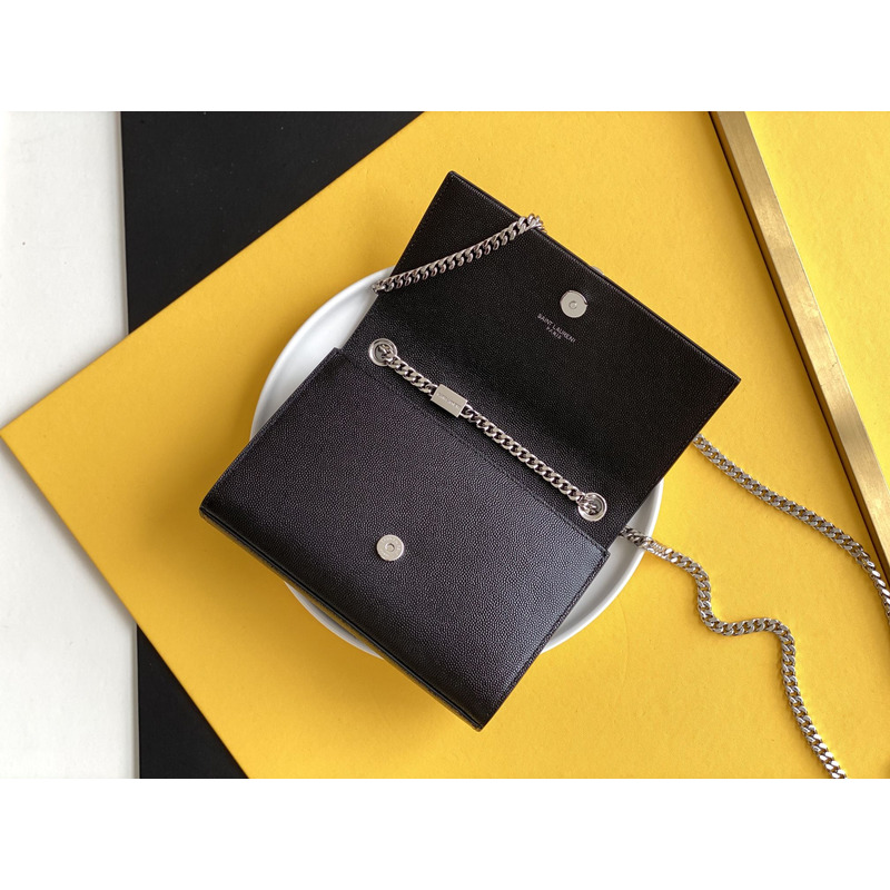 Saint Laurent Saint Laurent Kate Small Chain Bag In Grain De Poudre Leather Black