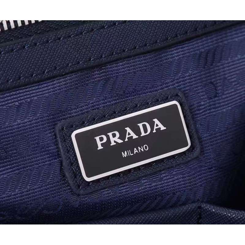 Pra*a tessuto vitello document bag atroceruleous